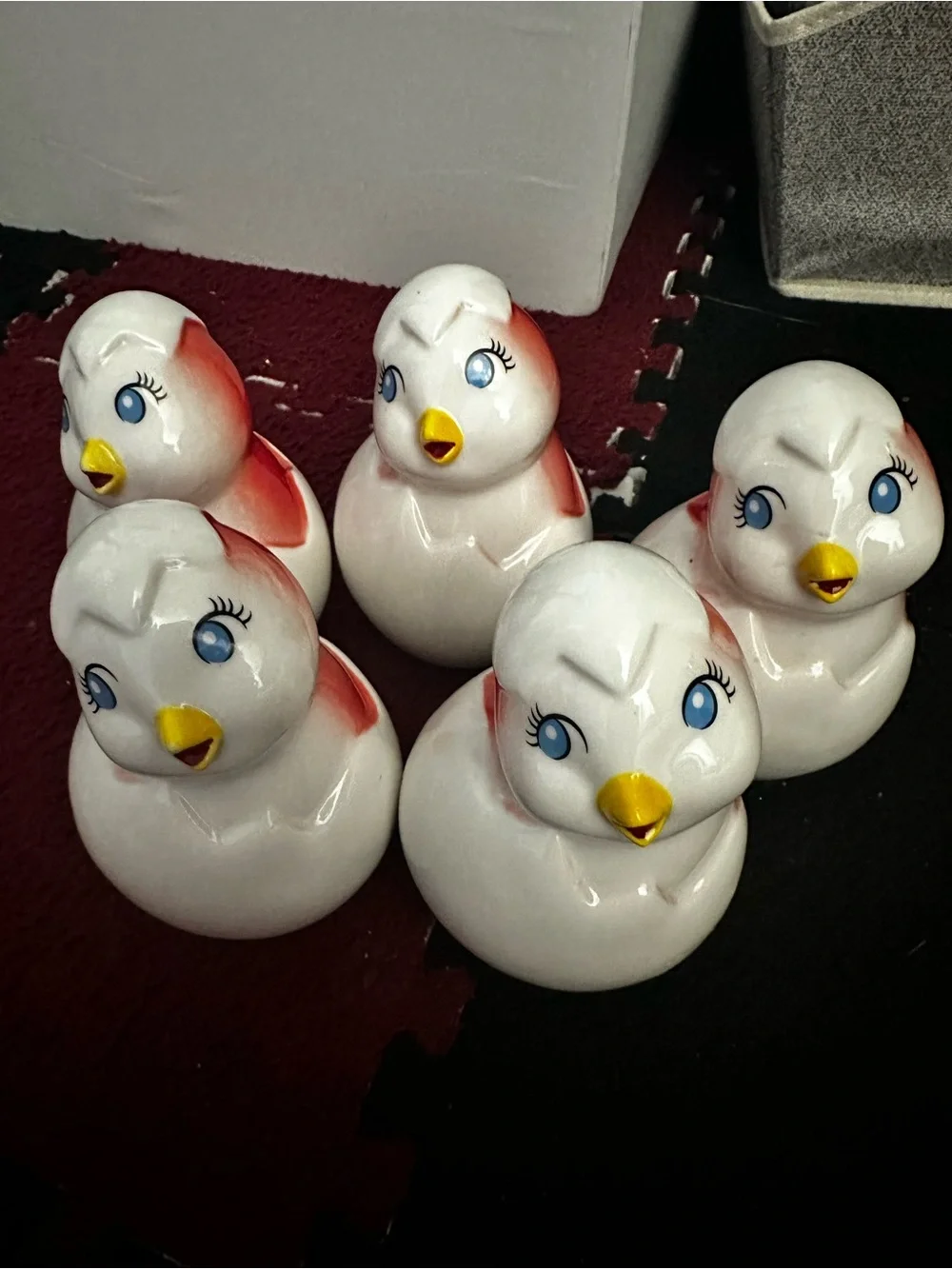 Target Ceramic Chick Set in White, Red, Blue & Yellow